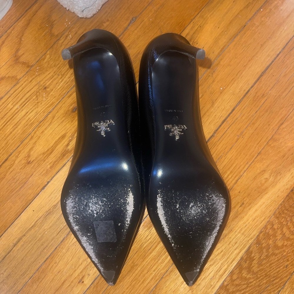 Prada saffiano leather pointed pumps - black size 40 eur/ 9 US - Picture 5 of 6